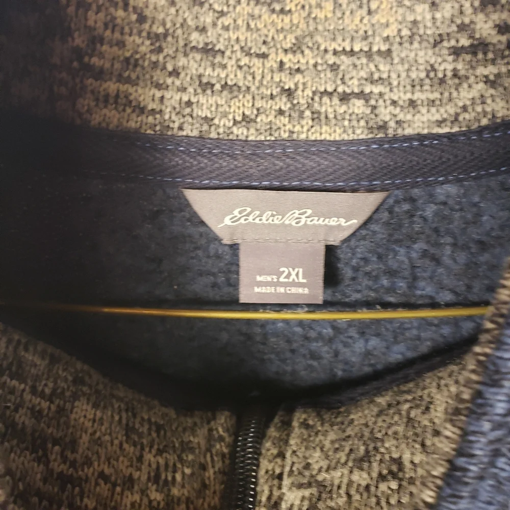 Eddie Bauer Men's Blue Quater Zip Sweater Size 2xl - Picture 3 of 4